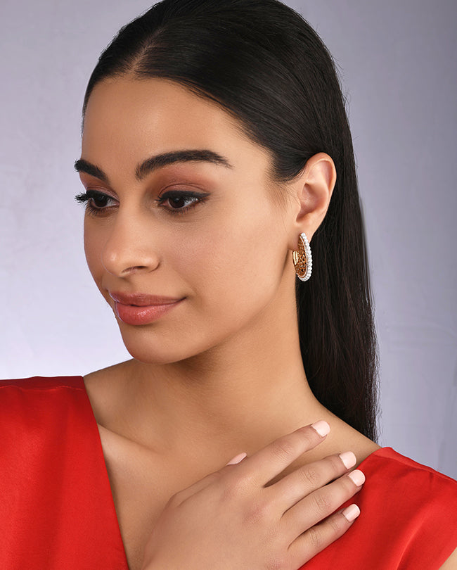 Pearl and Diamond hoops